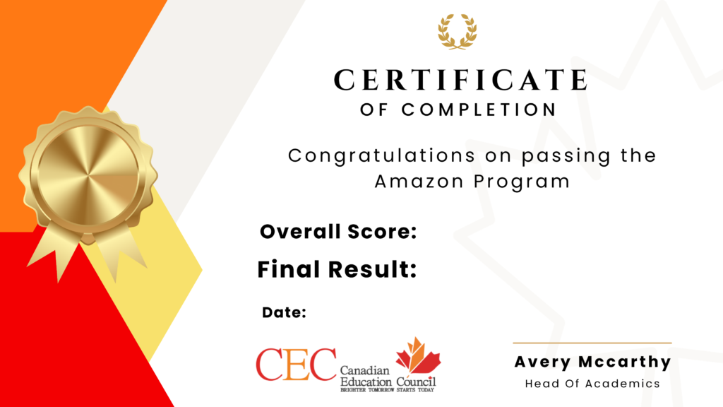 Canadian Council's International Certification Amazon Customer